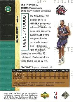 1998-99 SPx Finite #52 Marcus Camby Back