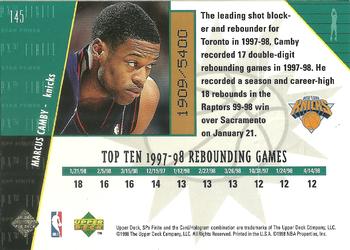 1998-99 SPx Finite #145 Marcus Camby Back
