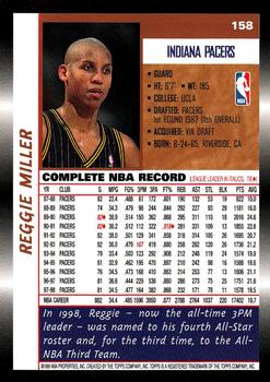 1998-99 Topps #158 Reggie Miller Back