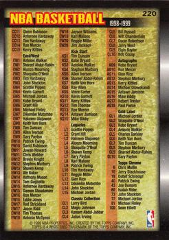 1998-99 Topps #220 Checklist: 111-220 and Inserts Back