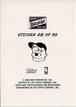 2003-04 Bazooka - Four-on-One Stickers #28 Rafer Alston / Frank Williams / Juan Dixon / Tony Delk Back
