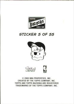 2003-04 Bazooka - Four-on-One Stickers #5 Jamaal Tinsley / Jason Terry / Steve Nash / Andre Miller Back