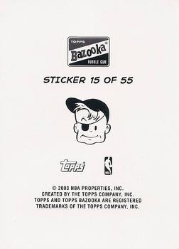 2003-04 Bazooka - Four-on-One Stickers #15 Keith Van Horn / Brad Miller / Matt Harpring / Christian Laettner Back