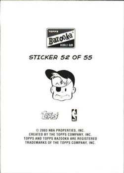 2003-04 Bazooka - Four-on-One Stickers #52 Mike Sweetney / Jarvis Hayes / Mickael Pietrus / Nick Collison Back