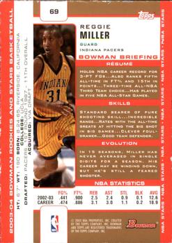 2003-04 Bowman - Gold #69 Reggie Miller Back
