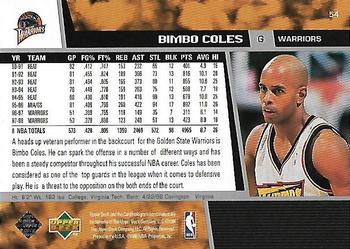 1998-99 Upper Deck #54 Bimbo Coles Back