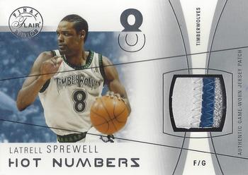 2003-04 Flair Final Edition - Hot Numbers Patches Platinum #HN-LS Latrell Sprewell Front