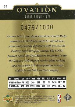 1998-99 Upper Deck Ovation - Gold #55 Isaiah Rider Back