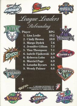 1999 Hoops WNBA #8 Lisa Leslie / Cindy Brown / Margo Dydek / Jennifer Gillom Back