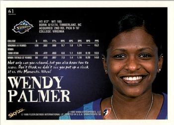 1999 Hoops WNBA #61 Wendy Palmer Back