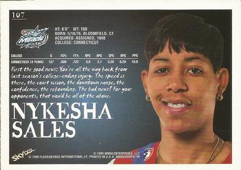 1999 Hoops WNBA #107 Nykesha Sales Back