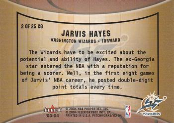 2003-04 Fleer Patchworks - Courting Greatness #2 CG Jarvis Hayes Back