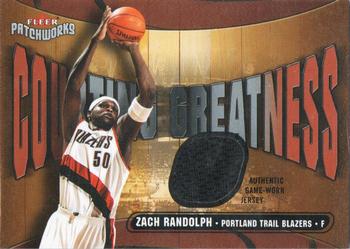 2003-04 Fleer Patchworks - Courting Greatness Jerseys #CG-ZR Zach Randolph Front