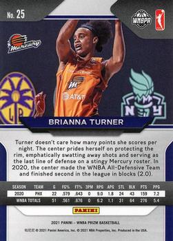 2021 Panini Prizm WNBA - Prizms Hyper #25 Brianna Turner Back