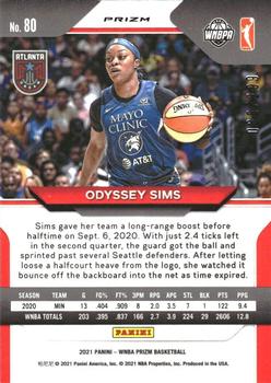 2021 Panini Prizm WNBA - Prizms Red #80 Odyssey Sims Back