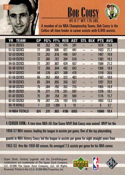 1998-99 Upper Deck Century Legends #12 Bob Cousy Back