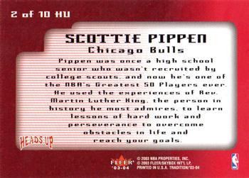 2003-04 Fleer Tradition - Heads Up #2 HU Scottie Pippen Back