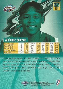 1999 Ultra WNBA #113 Adrienne Goodson Back