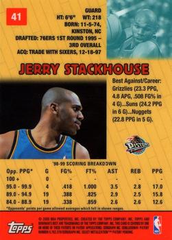 1999-00 Bowman's Best #41 Jerry Stackhouse Back