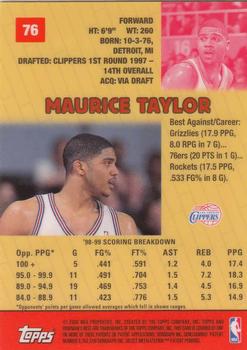 1999-00 Bowman's Best #76 Maurice Taylor Back