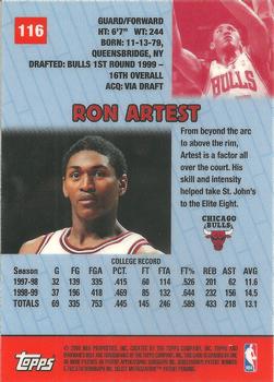 1999-00 Bowman's Best #116 Ron Artest Back