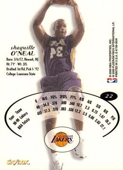 1999-00 E-X #22 Shaquille O'Neal Back
