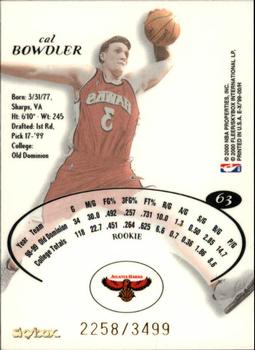 1999-00 E-X #63 Cal Bowdler Back