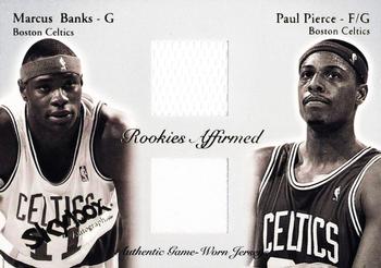 2003-04 SkyBox Autographics - Rookies Affirmed Game-Used #RAJ-MB/PP Marcus Banks / Paul Pierce Front