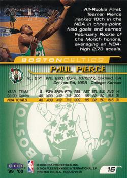 1999-00 Fleer Focus #16 Paul Pierce Back