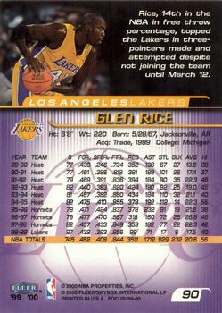 1999-00 Fleer Focus #90 Glen Rice Back