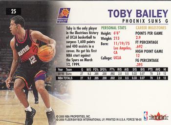 1999-00 Fleer Force #25 Toby Bailey Back