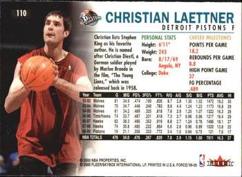 1999-00 Fleer Force #110 Christian Laettner Back