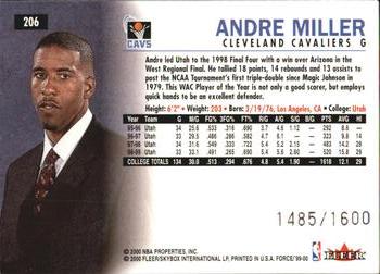 1999-00 Fleer Force #206 Andre Miller Back