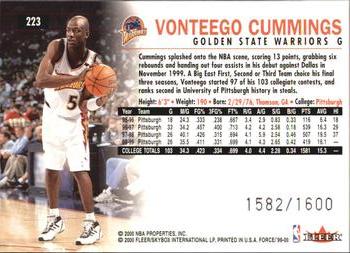 1999-00 Fleer Force #223 Vonteego Cummings Back