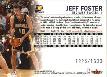 1999-00 Fleer Force #232 Jeff Foster Back