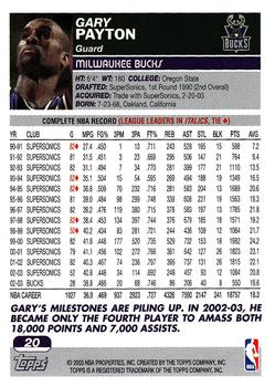 2003-04 Topps 1st Edition #20 Gary Payton Back