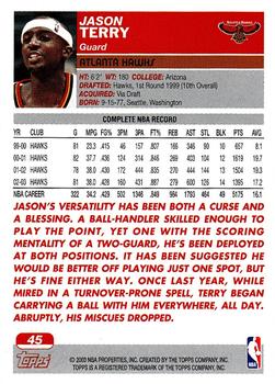 2003-04 Topps 1st Edition #45 Jason Terry Back