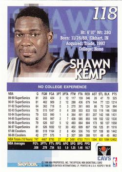 1999-00 Hoops #118 Shawn Kemp Back