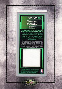 2003-04 Topps Rookie Matrix - Mini Relics #MR-MB Marcus Banks Back