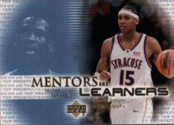 2003 UD Top Prospects - Mentors and Learners #ML3 Michael Jordan / Carmelo Anthony Front
