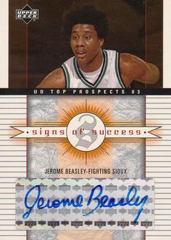 2003 UD Top Prospects - Signs of Success #SS-JB Jerome Beasley Front