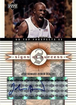 2003 UD Top Prospects - Signs of Success #SS-JH Josh Howard Front