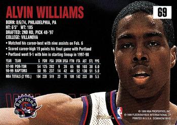 1999-00 SkyBox Dominion #69 Alvin Williams Back