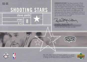 2003-04 Upper Deck - Shooting Stars Jerseys #SS-SS Steve Smith Back