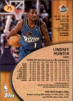 1999-00 Stadium Club #75 Lindsey Hunter Back