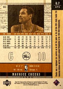 2003-04 Upper Deck Legends - Throwback #66 Maurice Cheeks Back