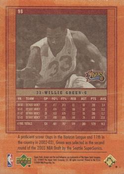 2003-04 Upper Deck Legends - Throwback #98 Willie Green Back
