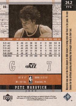 2003-04 Upper Deck Legends - Throwback #86 Pete Maravich Back