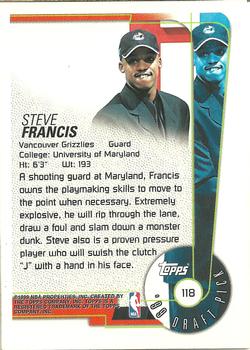 1999-00 Topps #118 Steve Francis Back
