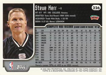 1999-00 Topps #226 Steve Kerr Back